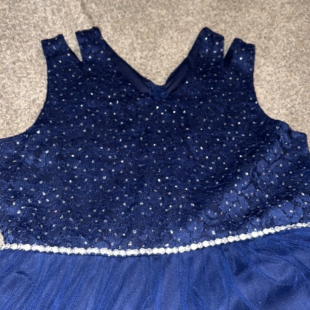 Girls Speechless Navy Tuel Dress